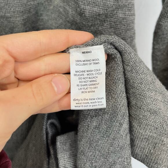 HORNY TOAD & Co  Size XL Rasmus Merino Wool 1/4 Zip Pullover Sweater Gray - Picture 7 of 8